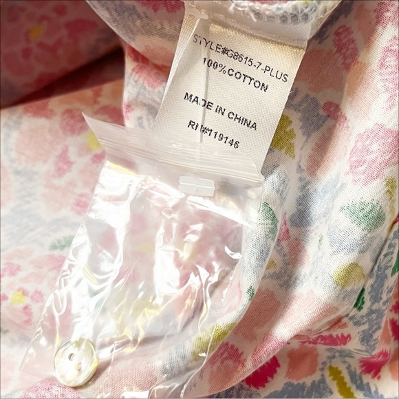 JODIFL Flutter Sleeve Top 3X pink floral ruffle blouse boxy high neck plus size - Picture 8 of 12